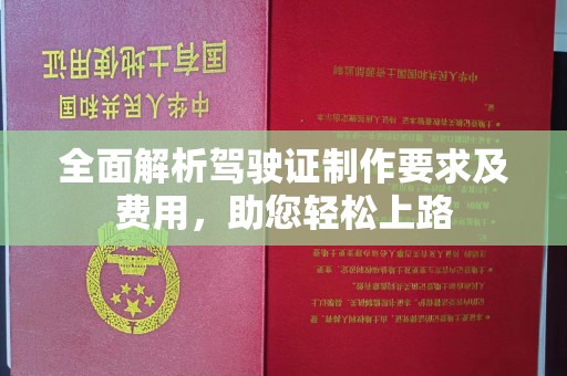 温县全面解析驾驶证制作要求及费用，助您轻松上路