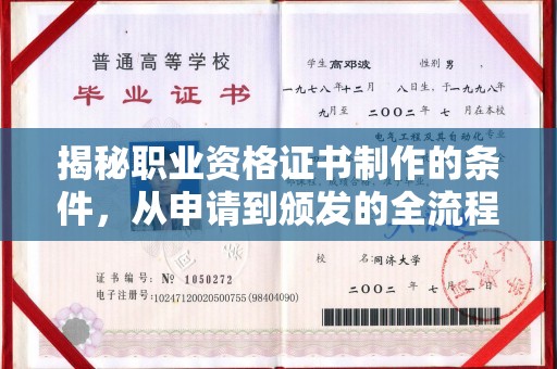 温县揭秘职业资格证书制作的条件，从申请到颁发的全流程解析