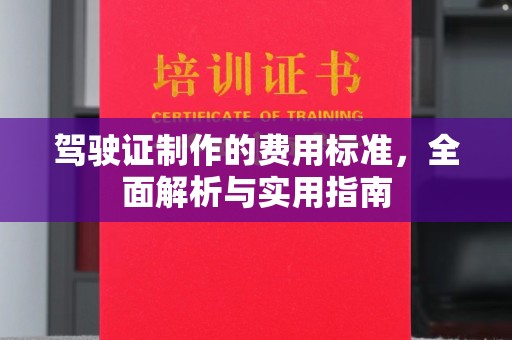 温县驾驶证制作的费用标准，全面解析与实用指南